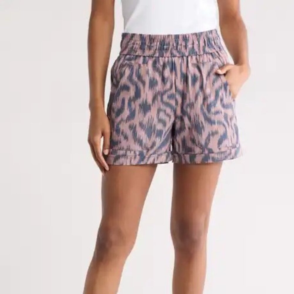 New DEMOCRACY Elastic Waist Shorts In Twilight Shadow P2988